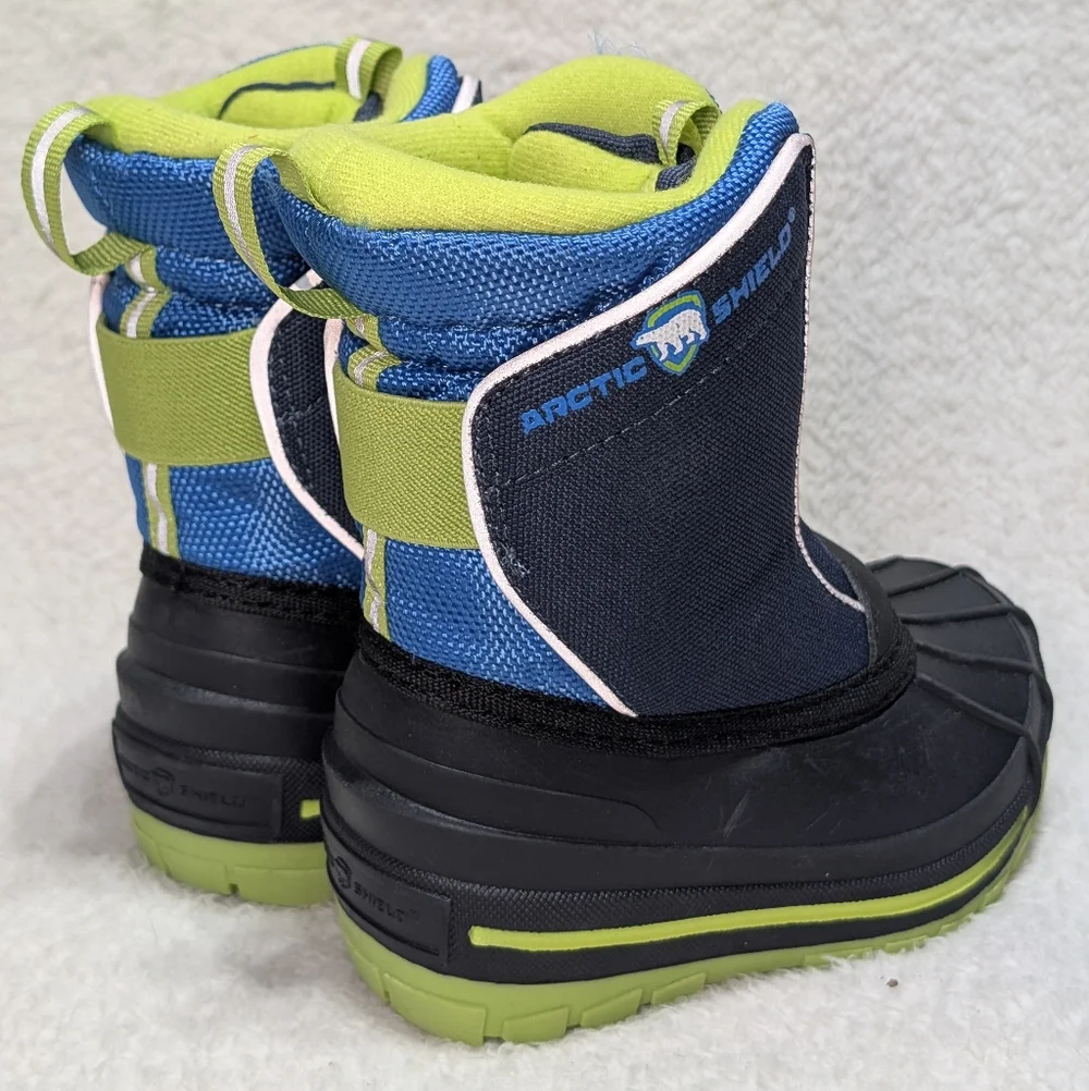 Arctic Shield Boys Waterproof Insulated Blue Green Snow Boots Little Boys Size 6